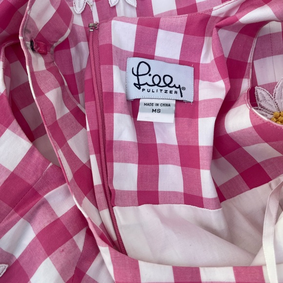 Lilly Pulitzer Pink and White Gingham Dress - Picture 9 of 10